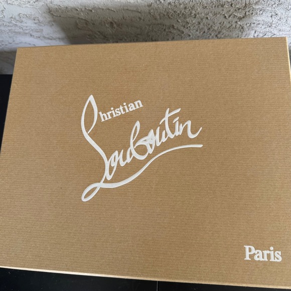 Christian Louboutin Tres Pansy 85 Suede Sandals Womens 42 Red Black Brand NEW - Picture 10 of 12